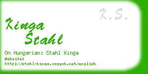 kinga stahl business card